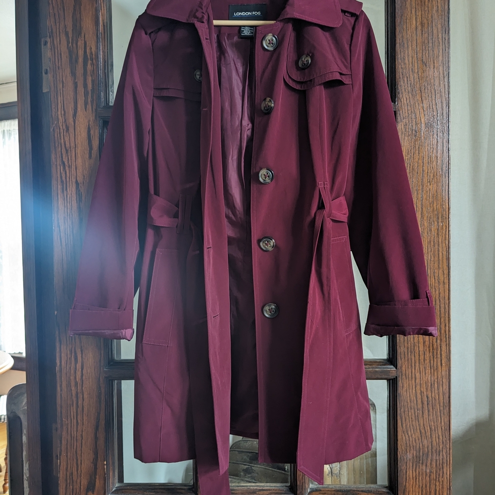 Women’s Burgundy Trench Coat - Unbranded - Picture 2 of 2